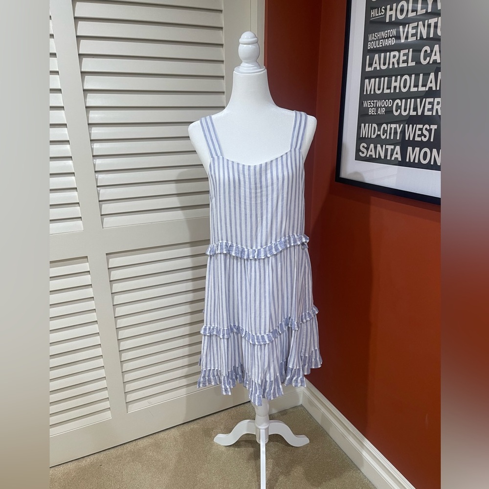 Rails Blue and White striped linen mini dress